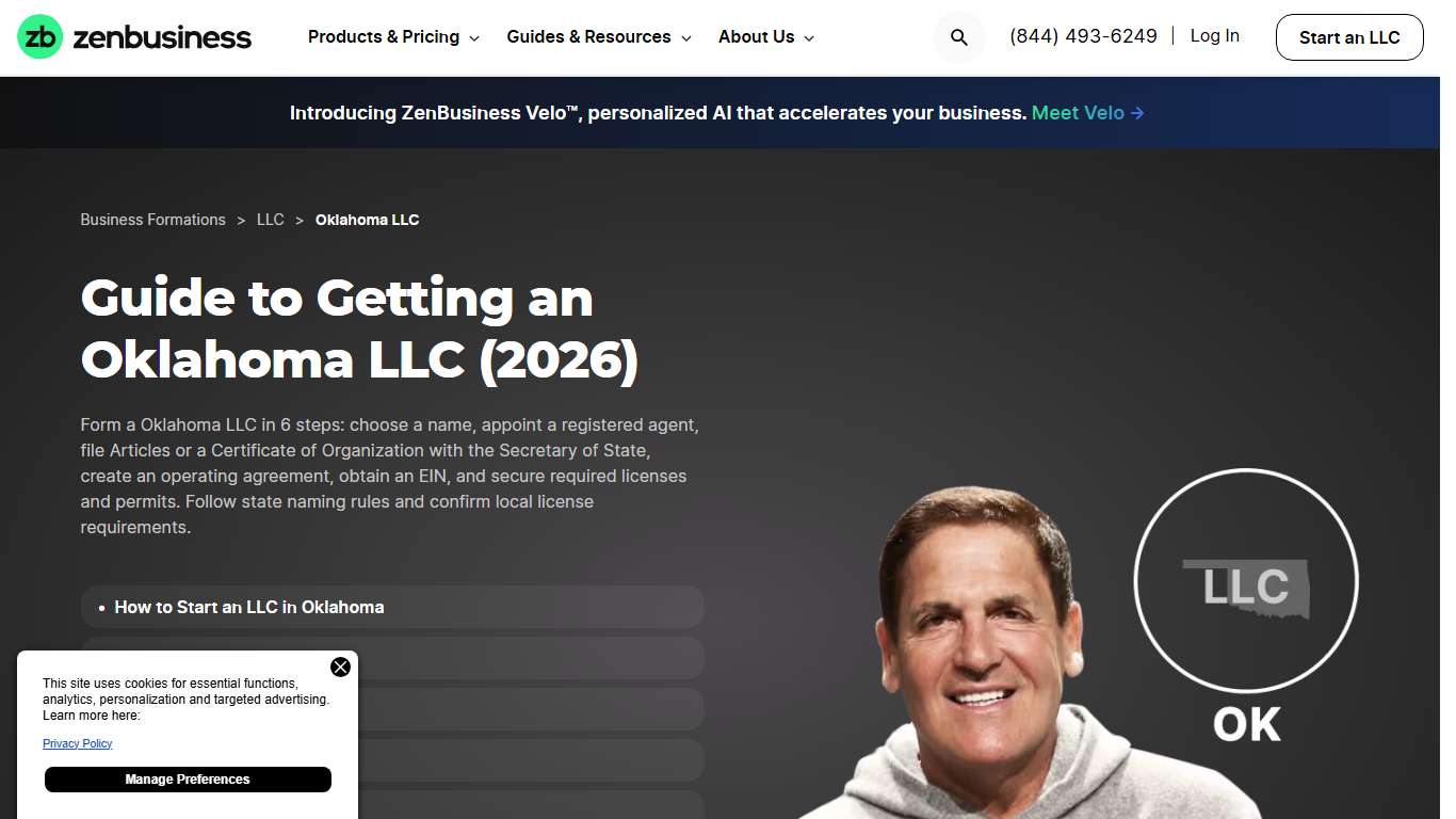 How to Get an LLC in Oklahoma | OK Limited Liability Company (2026) | ZenBusiness